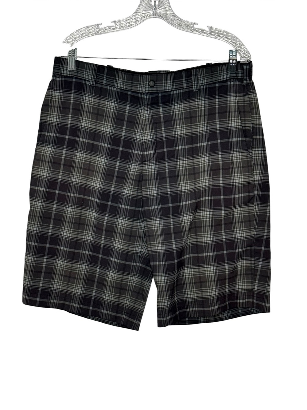 Nike Golf Tour Performance Dri-Fit Shorts Men’s 34 Gray/Charcoal Plaid Vintage